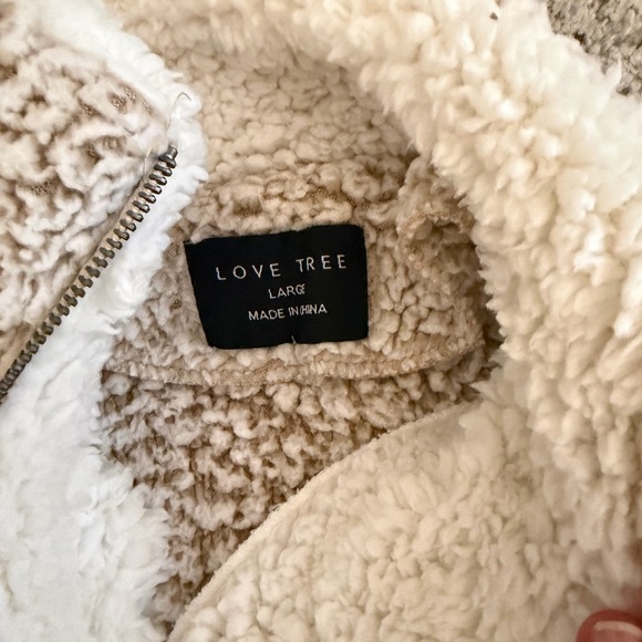 Love Tree Cream Sherpa Jacket - Picture 2 of 2
